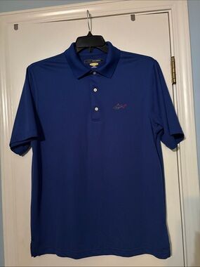 Greg Norman Royal Blue Polo with Subtle Shark Logo
